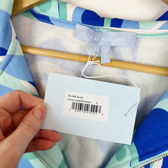 NWT Hill House The Allie Zip-Up in Ocean Kaleidoscope Sz S Hippie 70s Colorful - Picture 11 of 16